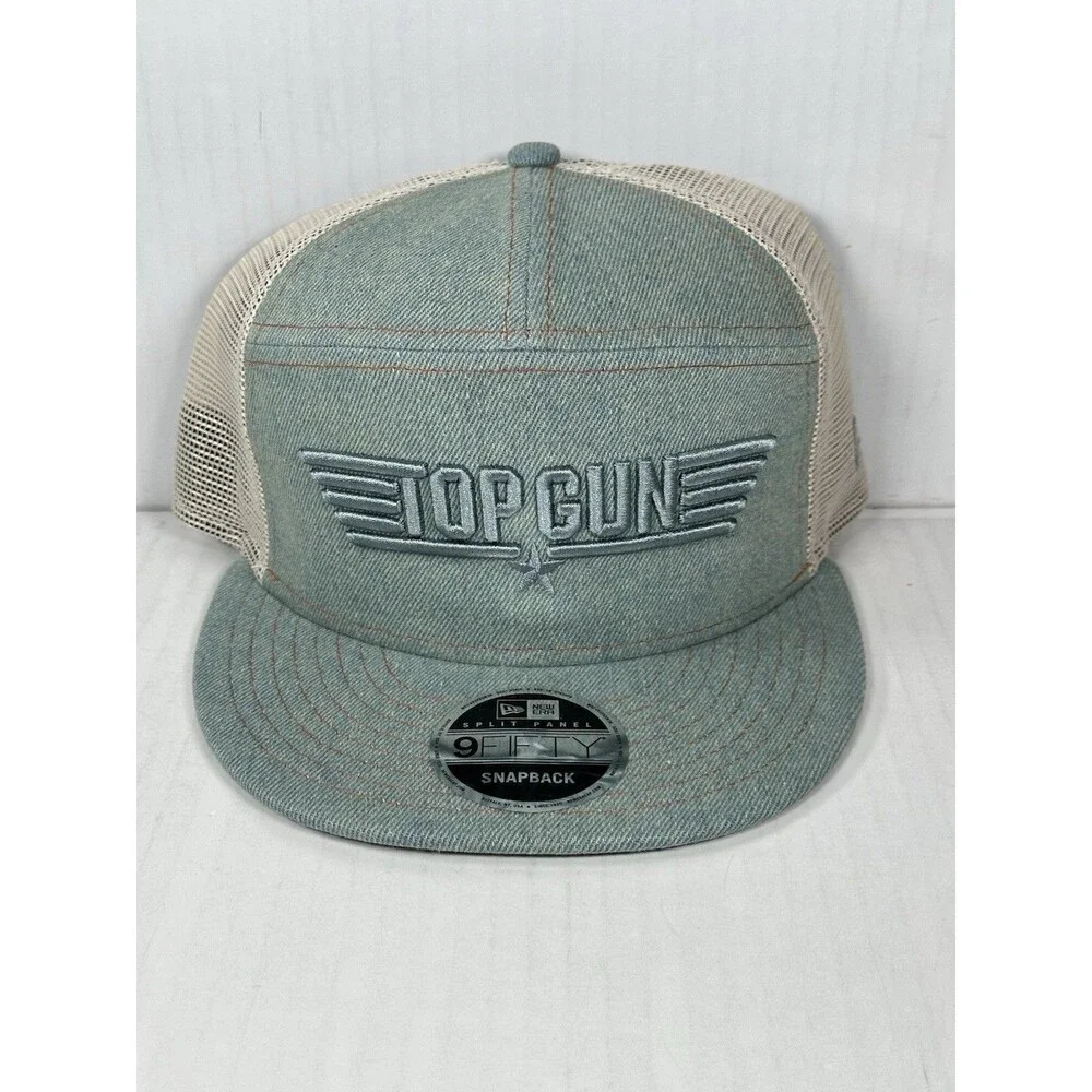 New Era 9FIFTY Top Gun Denim Blue White Snapback Adjustable Hat Cap OSFM NWT